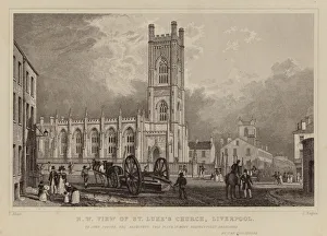 Thomas (after) Allom Gallery: North West View of St Lukes Church, Liverpool (engraving)