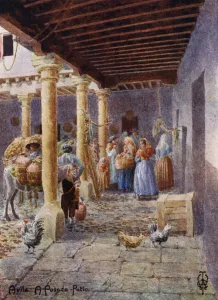 Northern Spain: Avila, A Posada Patio (colour litho) Northern Spain: Avila, A Posada Patio (colour litho)