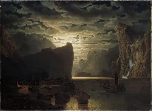 Norwegian Fjord in Moonlight, 1861 (oil on canvas) Norwegian Fjord in Moonlight, 1861 (oil on canvas)