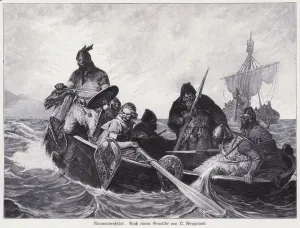 Norwegians landing on Iceland, 872 (engraving) Norwegians landing on Iceland, 872 (engraving)