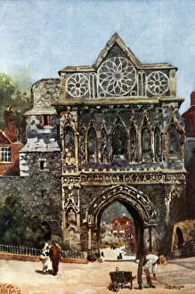 Norwich, the Aethelbert Gate (colour litho)