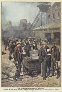 A novelty in the struggles of work, in England (colour litho) A novelty in the struggles of work, in England (colour litho)