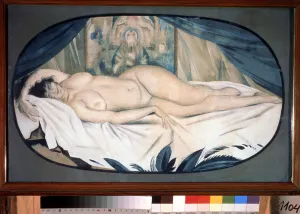 Un nu (A Nude). Peinture de Sergei Vasilevich Chekhonin (1878-1936). Huile sur toile, 1915, art russe, art nouveau Un nu (A Nude). Peinture de Sergei Vasilevich Chekhonin (1878-1936). Huile sur toile, 1915, art russe, art nouveau