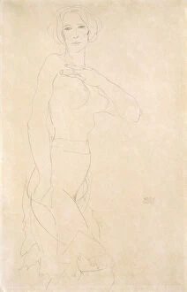 Nude Girl; Madchenakt, 1912 (pencil on buff paper)