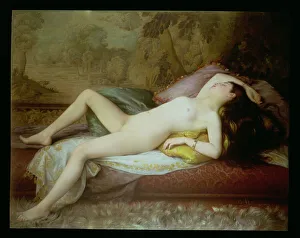 Nude lying on a chaise longue (oil on canvas) Nude lying on a chaise longue (oil on canvas)