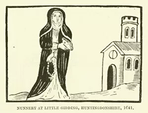 Papers Gallery: Nunnery at little gidding, Huntingdonshire, 1641 (engraving)