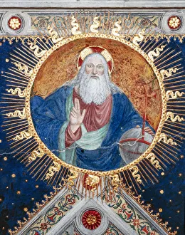 The nuns's choir, pictorial decoration of the intrados of the upper vault: Eternal Father (fresco) The nuns's choir, pictorial decoration of the intrados of the upper vault: Eternal Father (fresco)