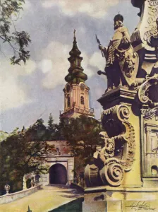 Nyitra Cathedral, Czechoslovakia (colour litho) Nyitra Cathedral, Czechoslovakia (colour litho)