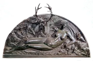 The nymph of Fontainebleau Bas relief of bronze by Benvenuto Cellini (1500-1571 The nymph of Fontainebleau Bas relief of bronze by Benvenuto Cellini (1500-1571