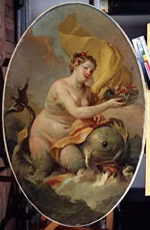 Nymphe (Nymph). Peinture de Stefano Torelli (1712-1784). Huile sur toile, 150 x 94 cm, 1768 Nymphe (Nymph). Peinture de Stefano Torelli (1712-1784). Huile sur toile, 150 x 94 cm, 1768