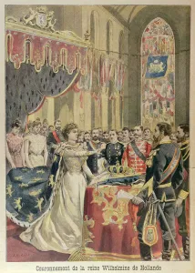 Oath of Constitution of Queen Wilhelmina (1880-1962) at the Nieuwe Kerk (New Church Oath of Constitution of Queen Wilhelmina (1880-1962) at the Nieuwe Kerk (New Church