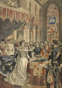 Oath of Constitution of Queen Wilhemina illustration from Le Petit Journal Oath of Constitution of Queen Wilhemina illustration from Le Petit Journal