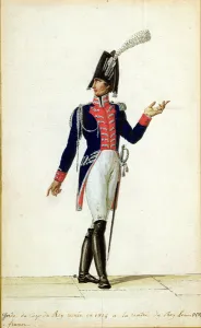 Officer of the Garde du Corps of King Louis XVIII (1755-1824) in 1814 (gouache on paper) Officer of the Garde du Corps of King Louis XVIII (1755-1824) in 1814 (gouache on paper)