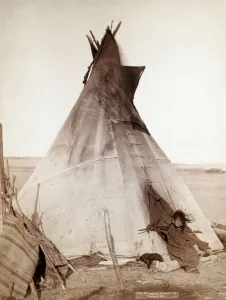 Oglala Girl Sitting in Front of Tipi, 1891 (albumen print) Oglala Girl Sitting in Front of Tipi, 1891 (albumen print)