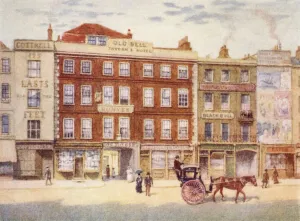 Old Bell Inn and Black Bull, from Holborn, 1897 (colour litho) Old Bell Inn and Black Bull, from Holborn, 1897 (colour litho)