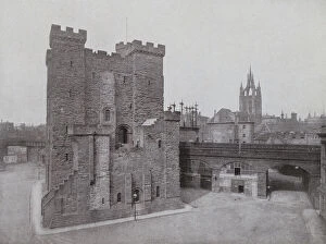 Black Gate Gallery: Old Castle, Black Gate, and Cathedral, Newcastle (b / w photo)