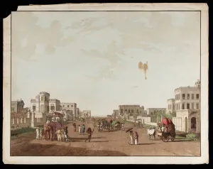 Old Court House Street Looking South from the Views of Calcutta, 1788 (aquatint Old Court House Street Looking South from the Views of Calcutta, 1788 (aquatint