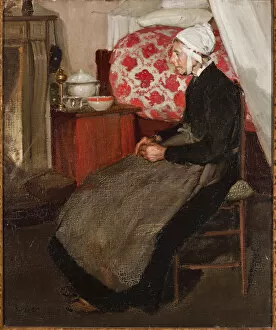 Giulio Cesare Procaccini Collection: Old Dutch woman (oil on canvas, 19th-20th century)