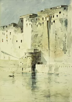 Childe Hassam Gallery: Old Fortress Naples, (watercolour on paper)