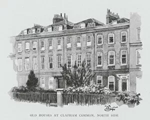 Townhouse Gallery: Old Houses at Clapham Common, North Side (litho)