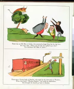 The Old Man of Aosta, page from The Book of Nonsense (colour litho) The Old Man of Aosta, page from The Book of Nonsense (colour litho)