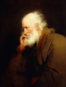 An Old Man, half-length, in a Brown Fur-lined Coat, (oil on canvas) An Old Man, half-length, in a Brown Fur-lined Coat, (oil on canvas)