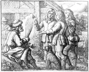 The Old Man and his Sons, illustration from Aesops Fables, 1666 (etching) The Old Man and his Sons, illustration from Aesops Fables, 1666 (etching)