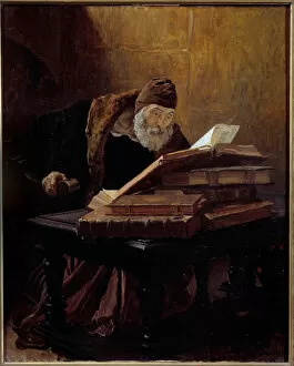 The old scientist. Painting by Jean Paul Laurens (1838-1921) 1889. Oil on canvas. Dim: 0