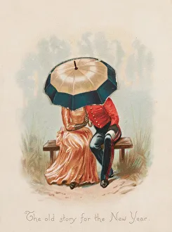 The old story for the New Year, New Year card, 1885 circa (litho) The old story for the New Year, New Year card, 1885 circa (litho)