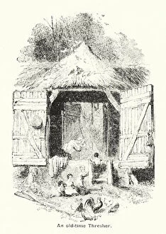 The old-time Thresher (engraving)