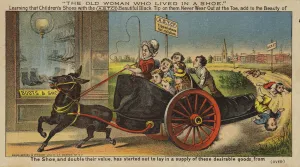 Boots And Shoes Gallery: The Old Woman Who Lived in A Shoe (chromolitho)