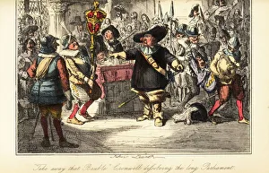 Oliver Cromwell removing the mace from the Commons Chamber and dissolving the Rump Parliament in 1653 Oliver Cromwell removing the mace from the Commons Chamber and dissolving the Rump Parliament in 1653