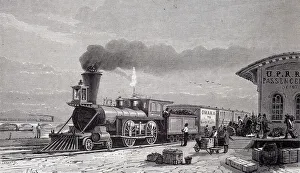 Omaha Station, starting point of the Pacific Railway - in ' Tour du monde" Omaha Station, starting point of the Pacific Railway - in ' Tour du monde"