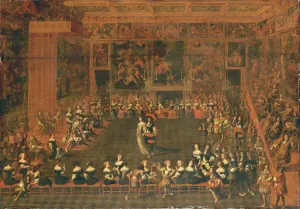 The opening of a ball in a palatial assembly room, c.1660-70 (oil on canvas) The opening of a ball in a palatial assembly room, c.1660-70 (oil on canvas)