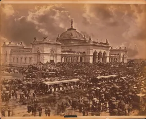 Opening day: the orators, 1876 (albumen print) Opening day: the orators, 1876 (albumen print)