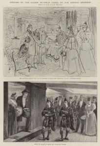 Sea Travel Gallery: Opening of the Kaiser Wilhelm Canal by the German Emperor (engraving)