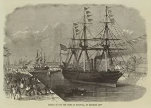Opening of the New Docks at Millwall, on Saturday Last (engraving)