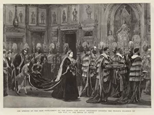 Politicians Collection: The Opening of the New Parliament by the Queen, the Royal Procession crossing the Princes Chamber