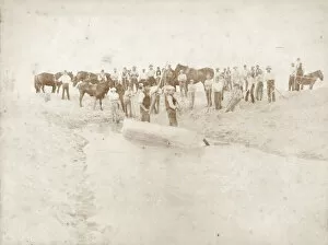 The opening of Waipu rivermouth, late 1880s (sepia photo)