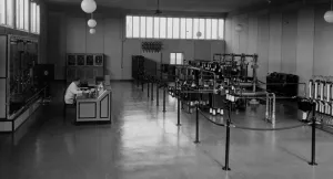 Operations room at the transmission facility at Langenberg, Germany, c.1933 (b/w photo) Operations room at the transmission facility at Langenberg, Germany, c.1933 (b/w photo)