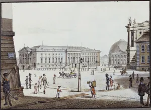 The Opernplatz, Berlin (pen & ink and w/c on paper) The Opernplatz, Berlin (pen & ink and w/c on paper)