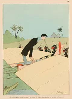 Or, to the one who is the victim of motor trouble in some savage isle in the South Seas (colour litho) Or, to the one who is the victim of motor trouble in some savage isle in the South Seas (colour litho)