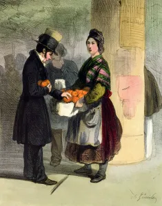 The Orange Seller, from Les Femmes de Paris, 1841-42 (colour litho) The Orange Seller, from Les Femmes de Paris, 1841-42 (colour litho)