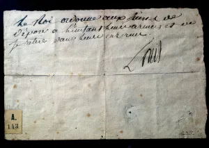 Last order of the King of France Louis XVI (with his signature Last order of the King of France Louis XVI (with his signature