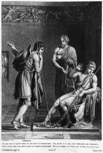Orestes and Pyrrhus, illustration from Act I Scene 2 of Andromaque by Jean Racine Orestes and Pyrrhus, illustration from Act I Scene 2 of Andromaque by Jean Racine