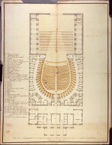 Original drawing of the interior architecture of the Teatro alla Scala Original drawing of the interior architecture of the Teatro alla Scala