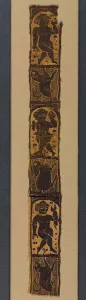 Ornamental Shoulder Bands from a Tunic, 500s (tapestry weave with supplementary weft Ornamental Shoulder Bands from a Tunic, 500s (tapestry weave with supplementary weft