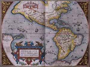 Maps Gallery: Orteliuss map of The New World, 1603 (engraving)