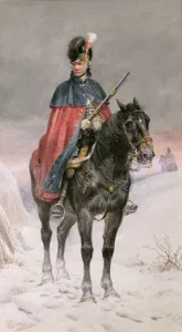 Outpost, English Light Dragoons (w/c on paper) Outpost, English Light Dragoons (w/c on paper)