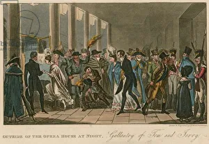 Outside of the Opera House; Gallantry of Tom and Jerry (coloured engraving) Outside of the Opera House; Gallantry of Tom and Jerry (coloured engraving)